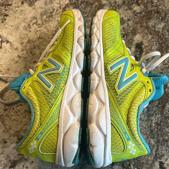 New Balance Bright Yellow and Light Blue Women's Sneakers - Picture 8 of 13
